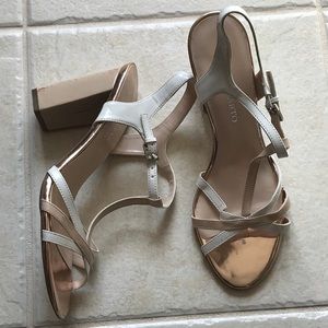 Franco sarto heels white and flesh 3.5 inch heel